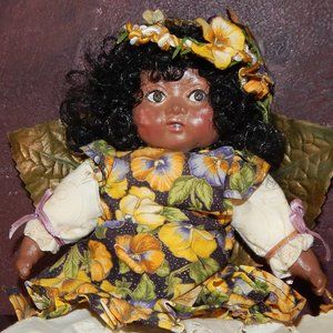 Artisian "Patsy" Pansy Flower Angel OAK Handmade with Love in 1996